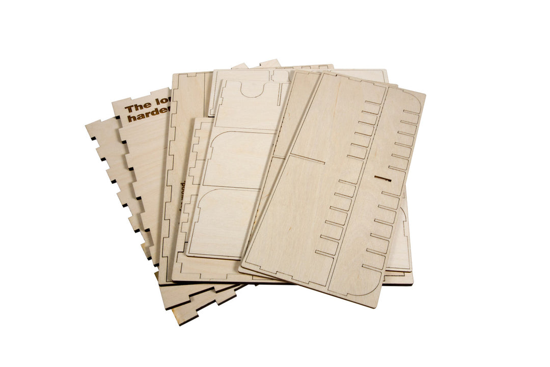 High Capacity Card Case -3 Row- Engraved -The Longer, Harder Wood