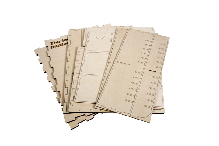 High Capacity Card Case -3 Row- Engraved -The Longer, Harder Wood