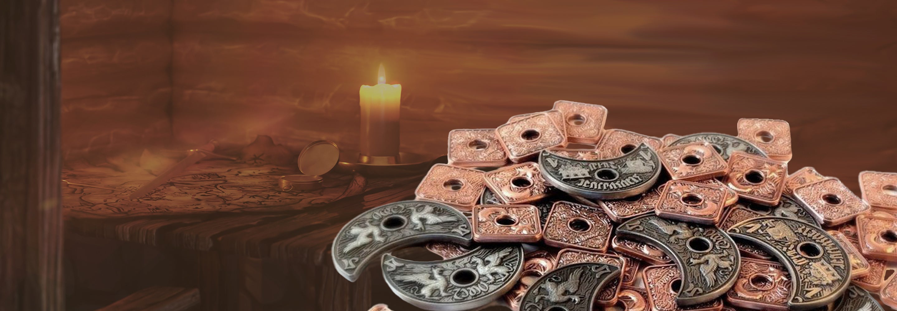 Set Di 60 Monete Metalliche Broken Token – Deepwater – Zinco E Nichel Con Finitura Lucidata – Per Giochi Da Tavolo - 5