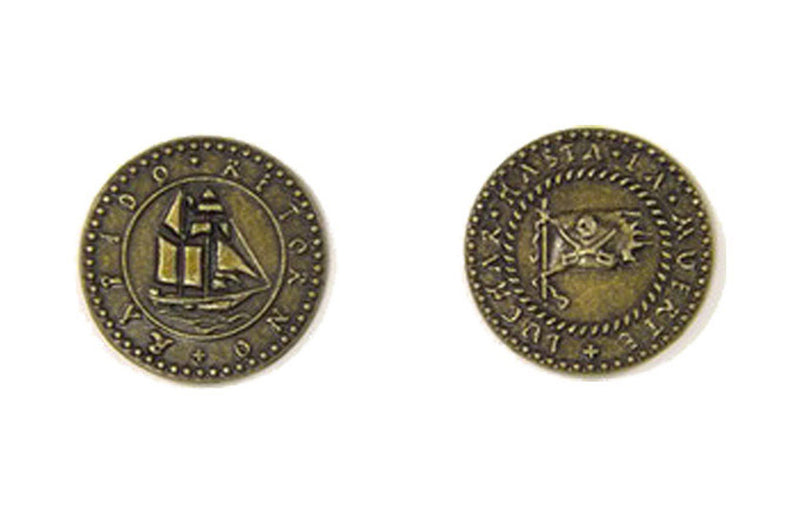 Pirate Ships Themed Gaming Coins - Medium 25mm (12-Pack)