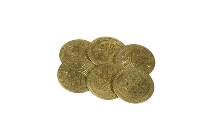 Early English Kings Themed Gaming Coins - Jumbo 35mm (6-Pack)