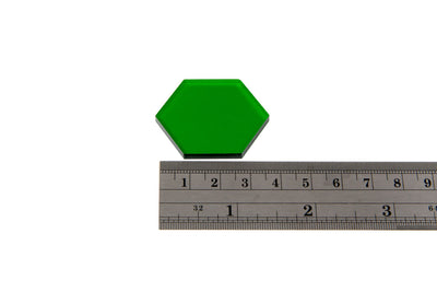 Transparent Green 34mm Hex Tiles (10)