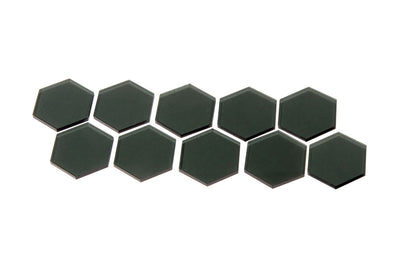 Transparent Gray 34mm Hex Tiles (10)